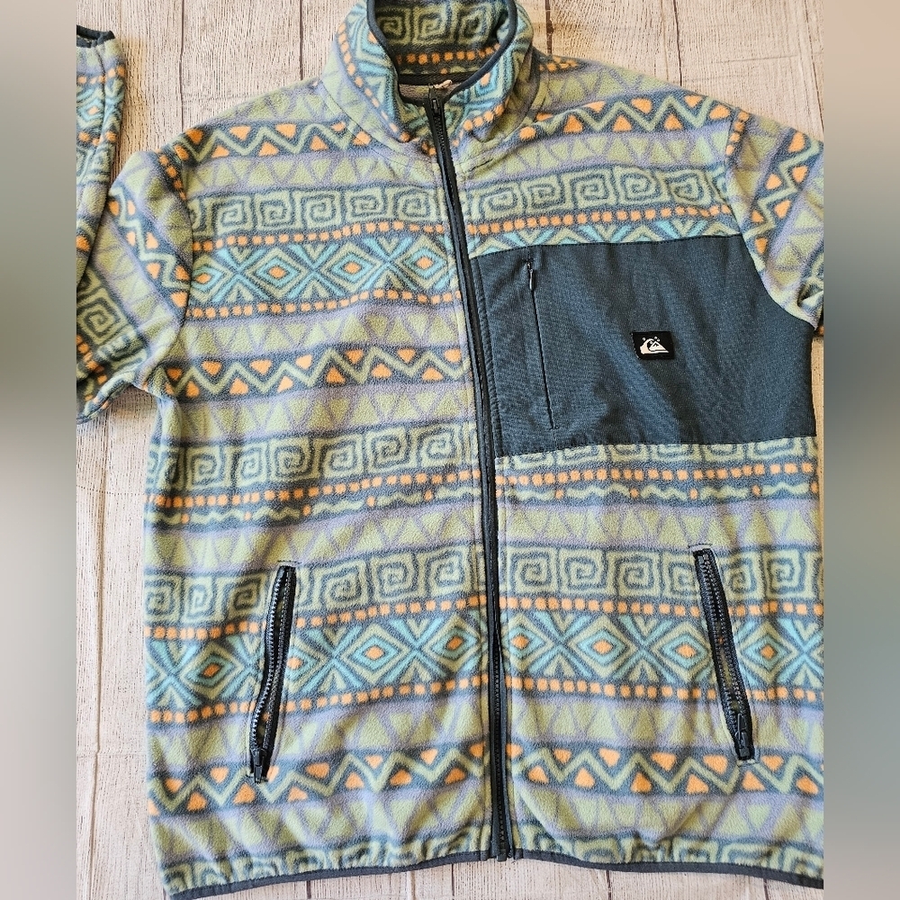 Quiksilver Women's •Size Large• Heritage Full Zip Fleece w/ Pockets Aztec Print - Picture 3 of 8